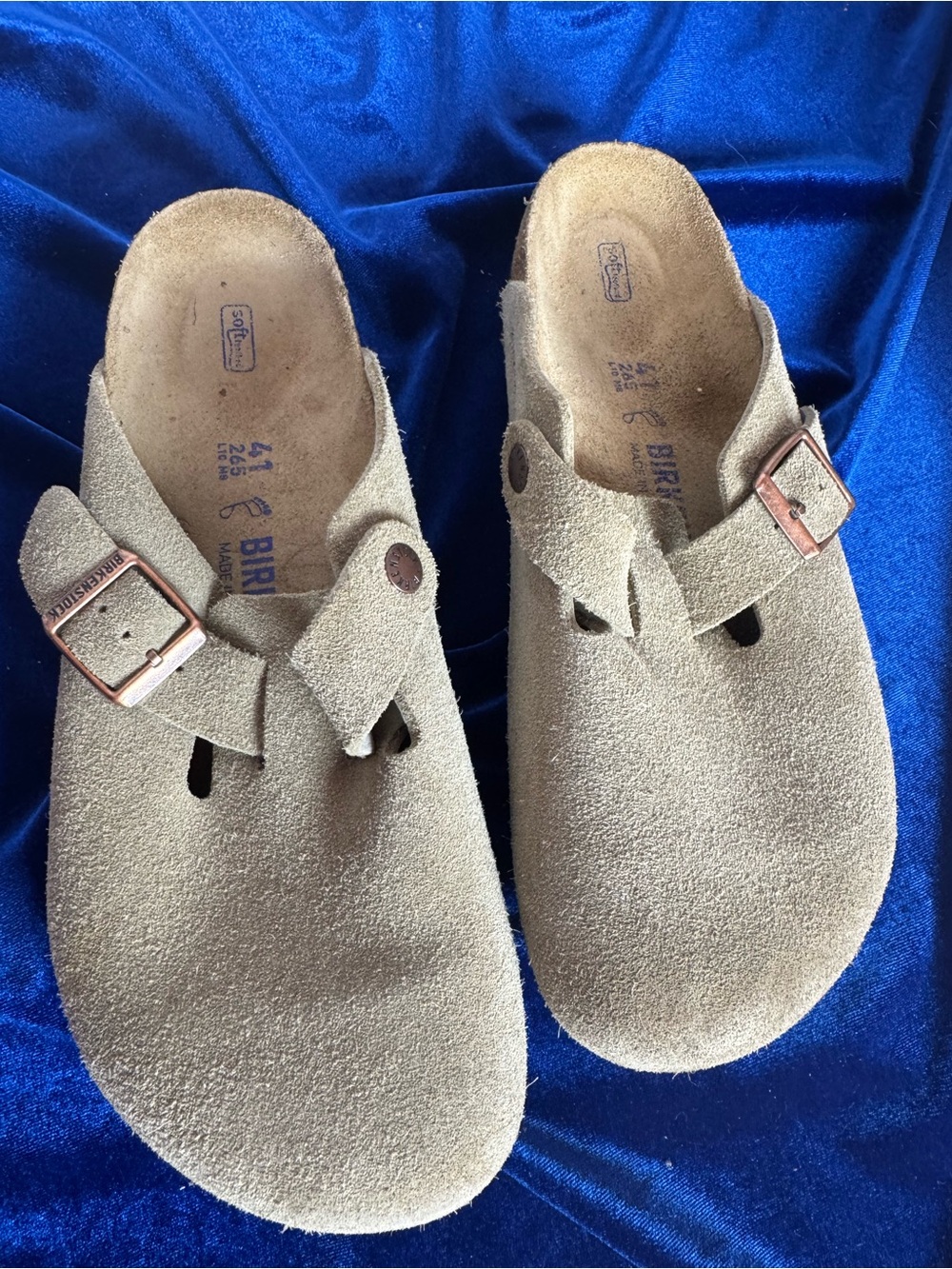 Birkenstock Boston Suede Clogs in Taupe - Picture 5 of 7